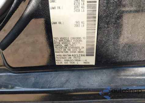 2022 Nissan Altima S из США, поврежденный, VIN 1N4BL4BV7NN405286